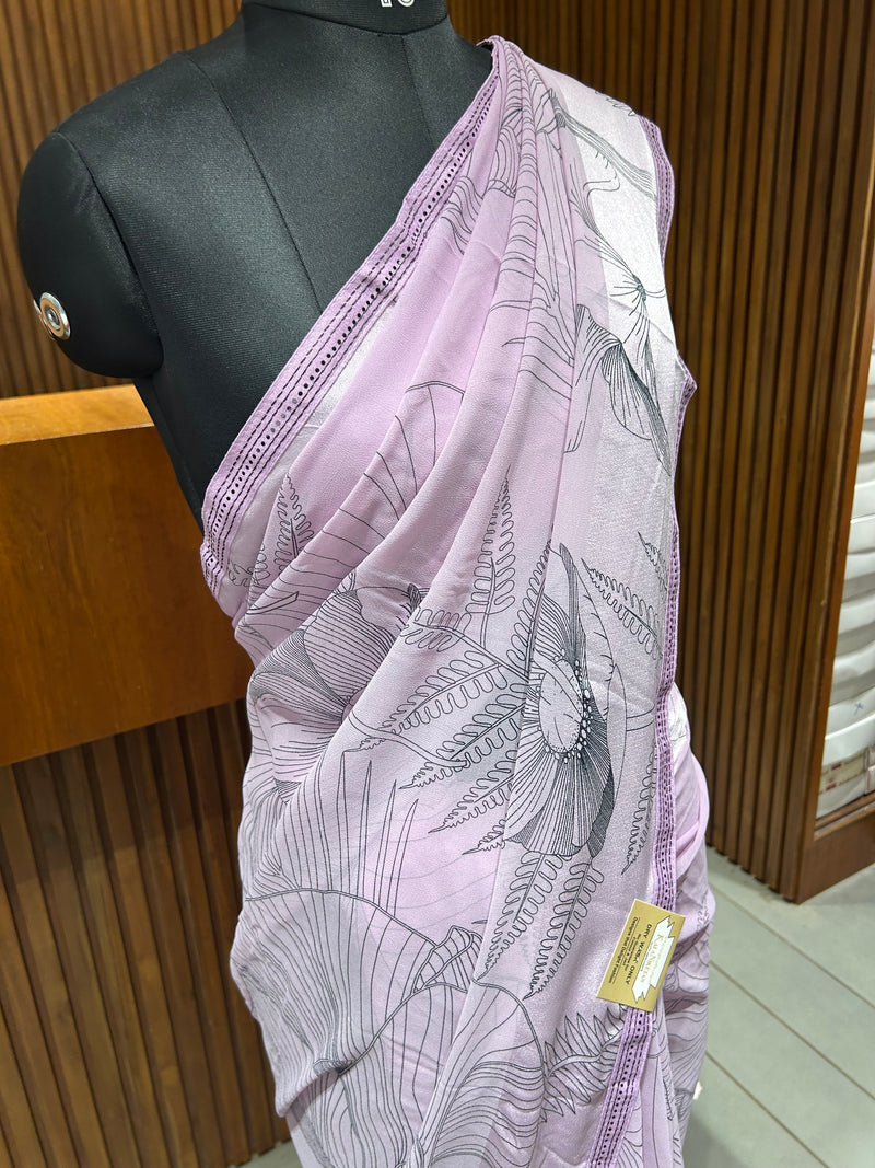 Premium daily wear printed chiffon sarees 🌹 JU26