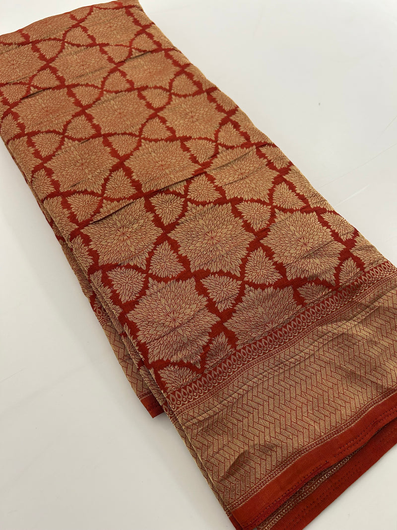 Rich Fancy Georgette Viscose Saree in Pastels and a Dark Shade♥️
Comes with Brocade buttas and butti self blouse ♥️ JU21