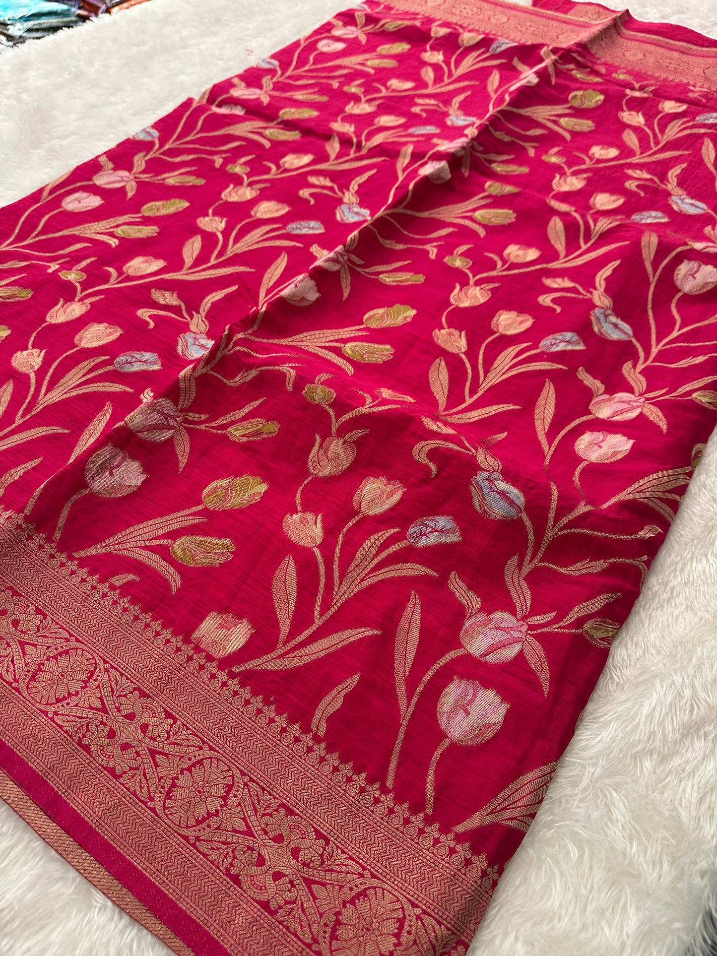 Tulips Linen Premium Saree-M13