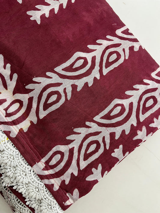Fancy Soft Cotton Saree With Extra White chikankari Blouse