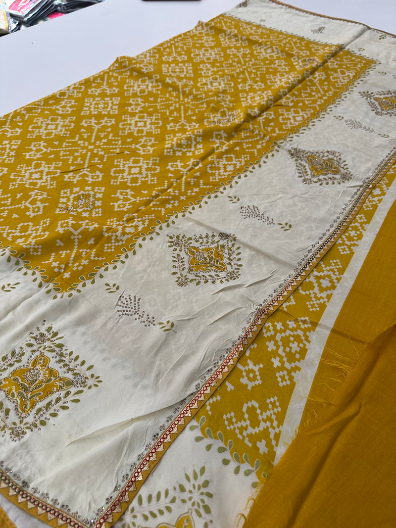 Patola Stone Work Fancy Saree-J30