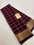 Pure Crape Mysore Silk Saree  100GSM❤️❤️-J22