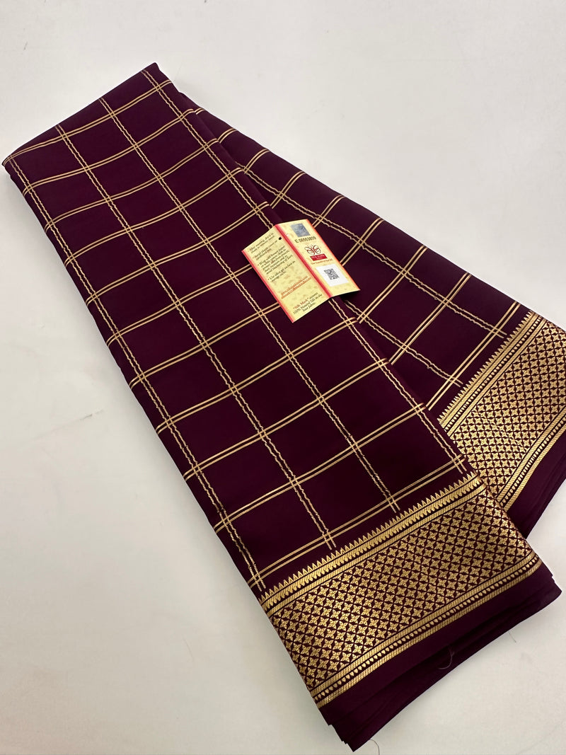 Pure Crape Mysore Silk Saree  100GSM❤️❤️-J22