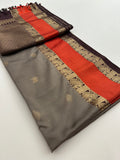 New Semi Soft silk Sarees From Kanchi in beatiful Borders-JU20