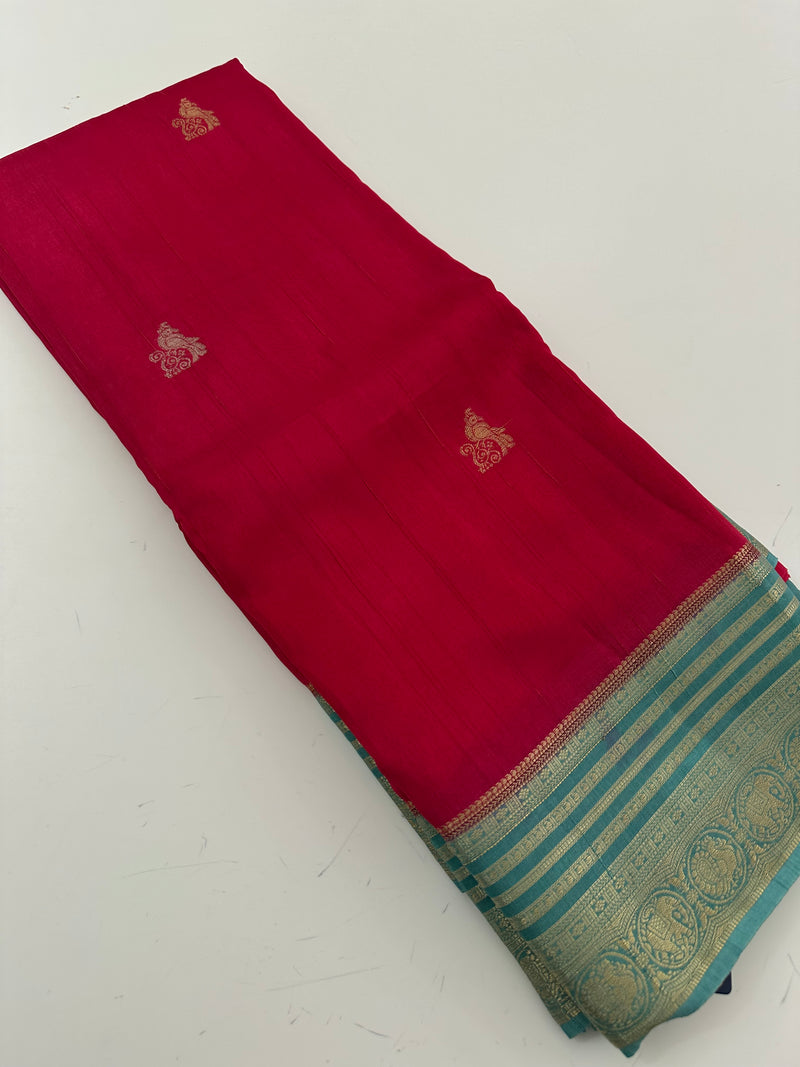 Cut Dana Work Border Chinnon Saree -AU6