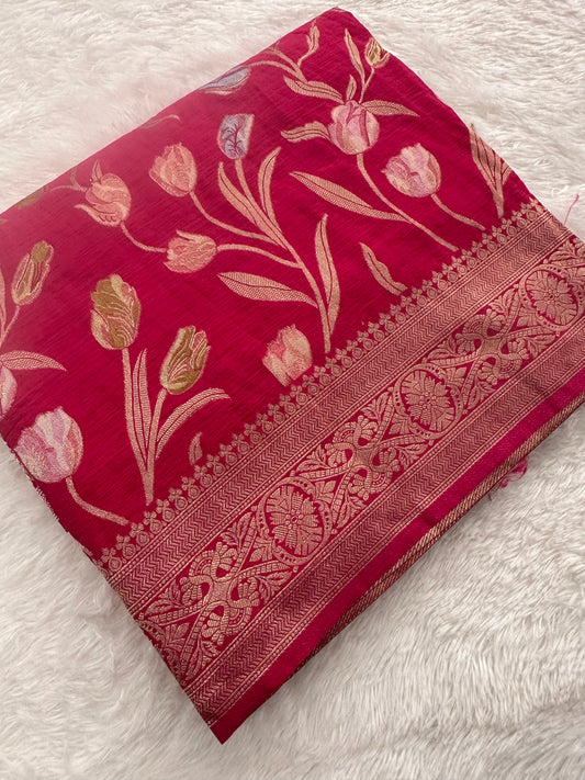 Tulips Linen Premium Saree-M13