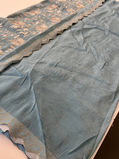 Embroidery work fancy saree