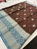 Traditional South Indian Style Crafred Pure Viscose Saree Distinguished by intricate weaving🌹 -JU15