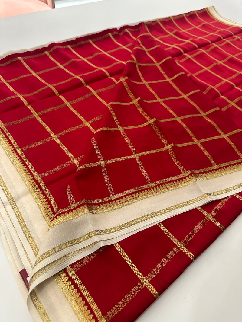 Pure Crape Mysore Silk Saree 120GSM -JU27