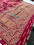 Soft Pashmina silk sarees with white weaving, all over design and self blouse with butti and border 🌹  -AU2