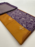 New Semi Soft silk Sarees From Kanchi in beatiful Borders-JU20
