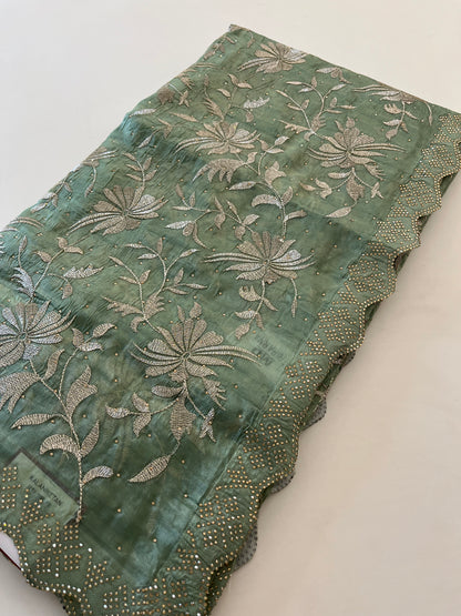 Embroidery work fancy saree