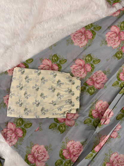 Floral Anarkali Kurti With Plaazo