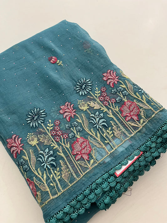 Soft organza embroidery