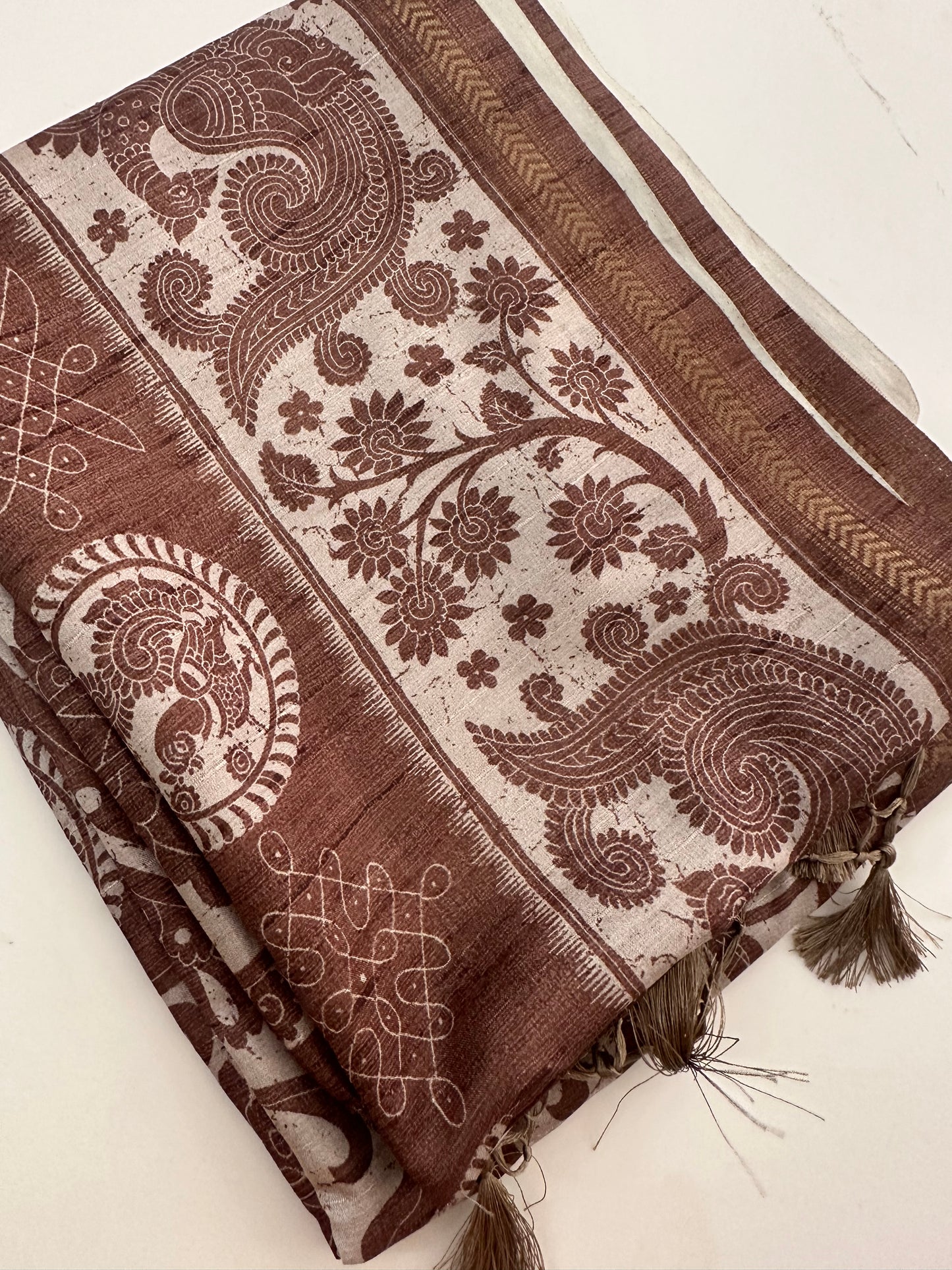Kalamkari Tussar Printed-M26