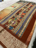 Kalamkari Printed Crape-JU14