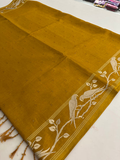 Premium Tussar Work Gold weaving BUTTAS -M25