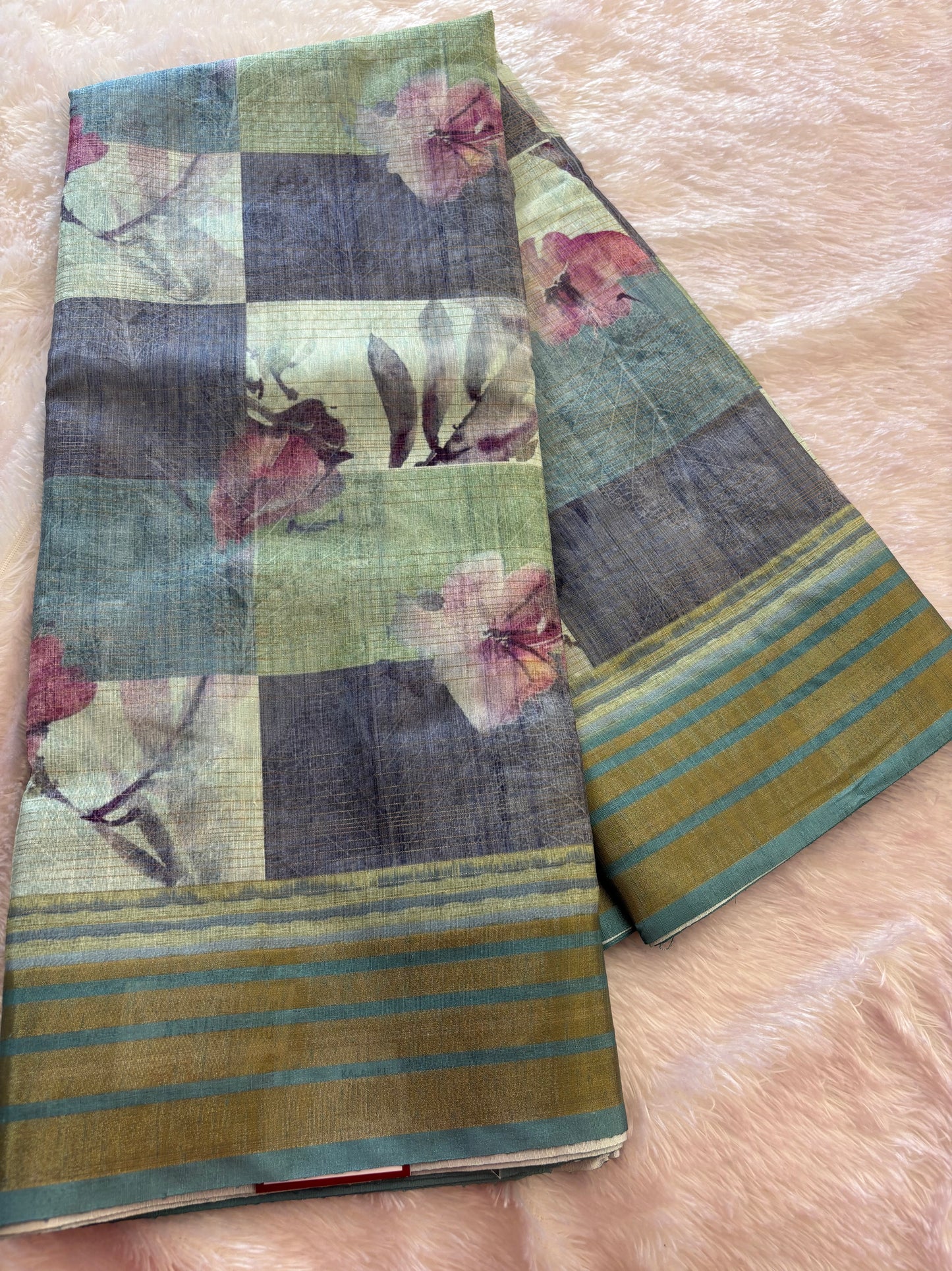 Digital printed Tussar saree