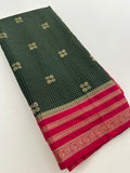 Semi Mysore Silk Checks Saree with Butta-AU16