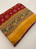 Crush Patola Bandhini Saree – Red X Yellow AU24