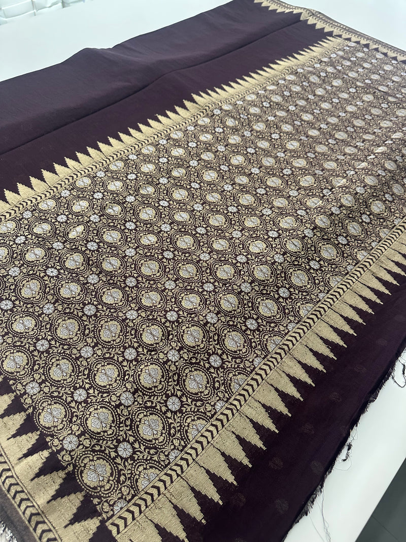 Designer Saree - Wine Crepe Georgette JU17