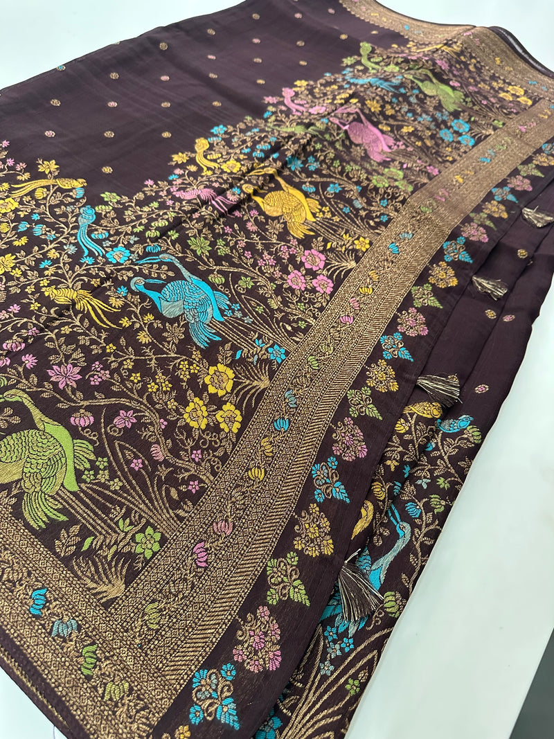 Full Weaving Pure Tussar Premium Designer Saree-J26