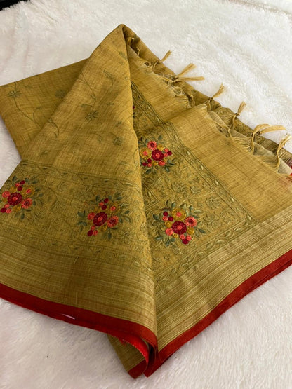 Designer linen Fancy Embroidery Buttas
