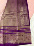 JU18 - Baby Pink X Purple Checks Semi Silk Saree