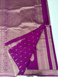 PURPLE TUSSAR DESIGNER SAREE-J25