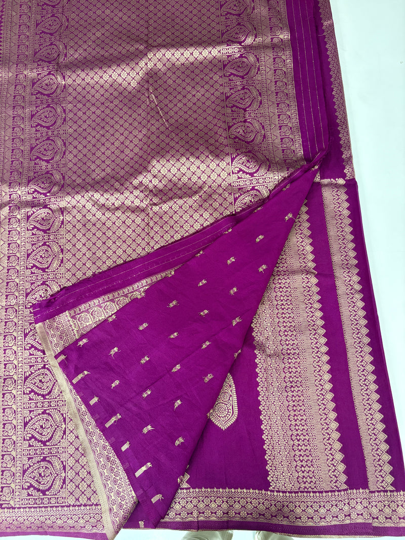 PURPLE TUSSAR DESIGNER SAREE-J25