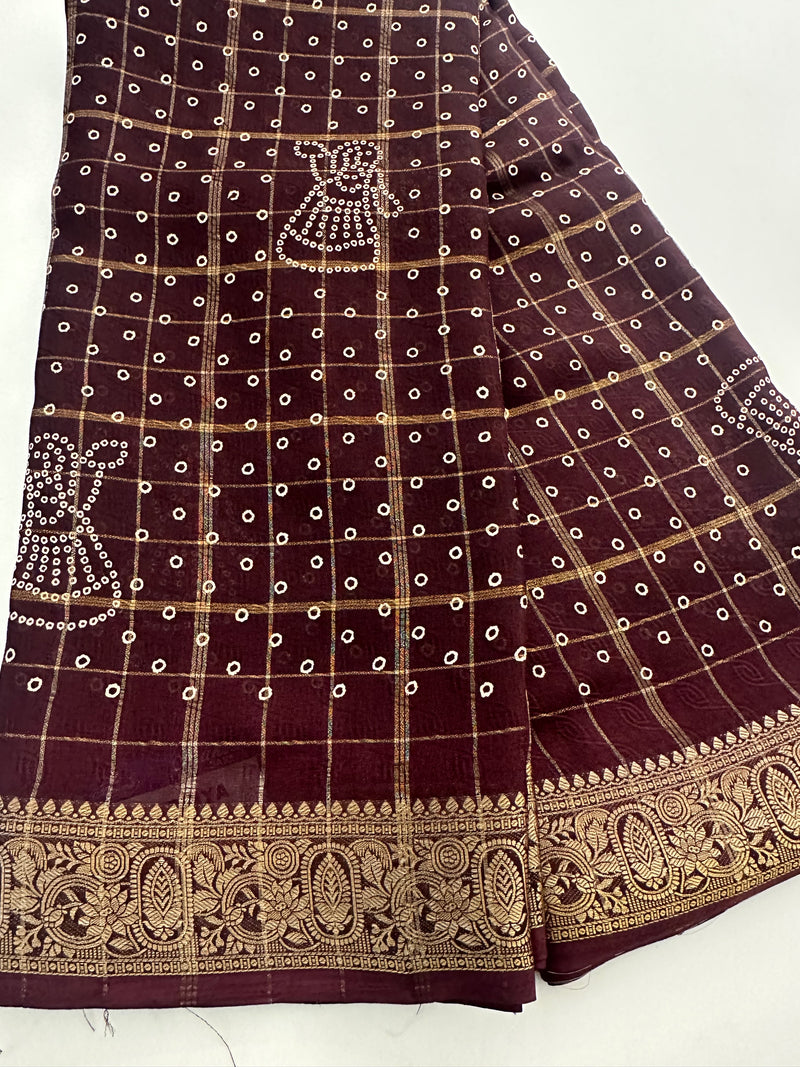 Crape Chiffon Fancy Saree-J1