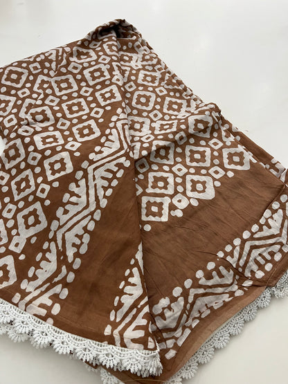 Fancy Soft Cotton Saree With Extra White chikankari Blouse