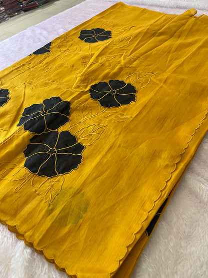 Pure Tussar Silk Appliqué