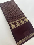Fancy Checks Crape Silk Saree -M30