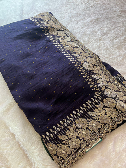 Scallop borde Fancy saree
