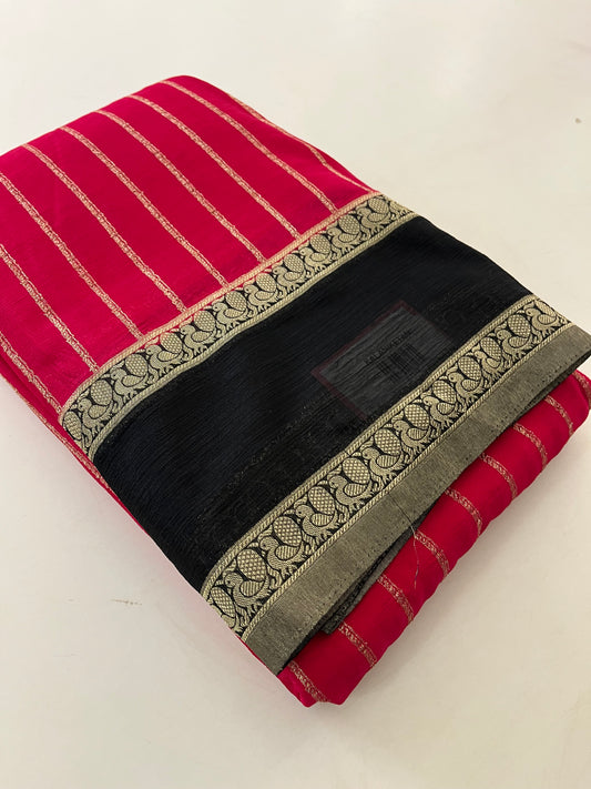 Designer crape chinnon saree