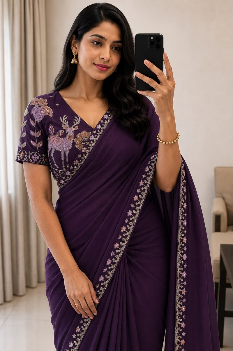 Rangoli silk  Saree with Multi Emrodiry sequins Work With Embroidery Beautiful blouse 😍