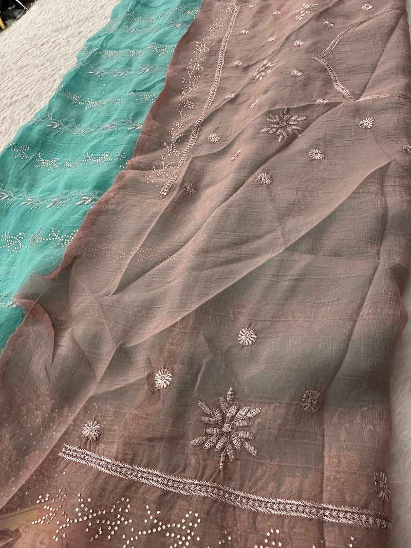 Work Organza Saree-JU12