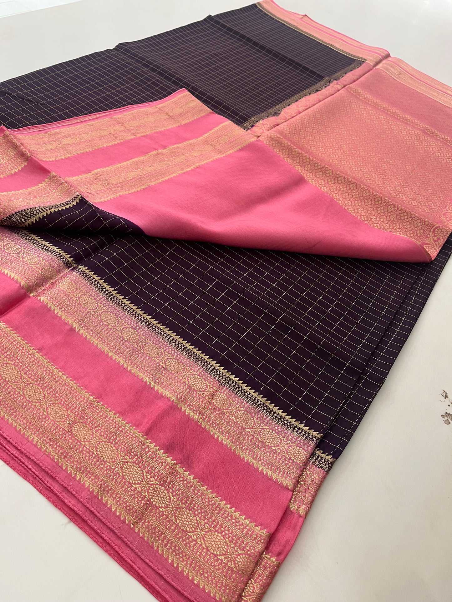 Banarsi Crape Viscose Checks -J26