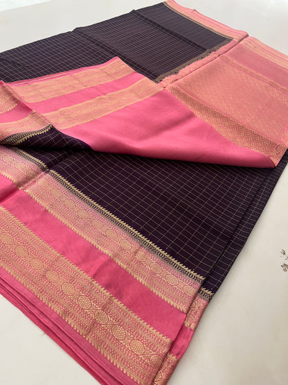 Banarsi Crape Viscose Checks -J26