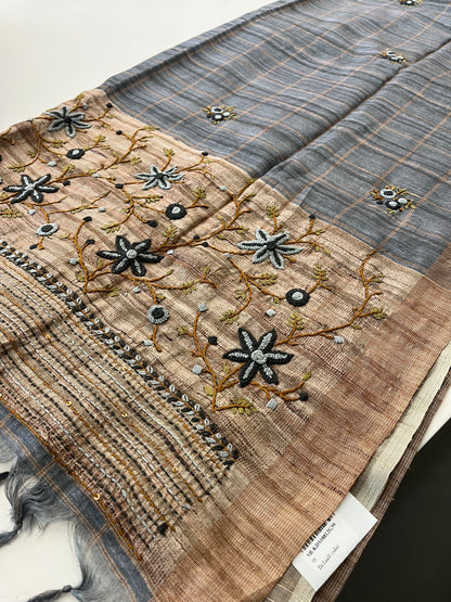 Lenin Embroidery Fancy saree