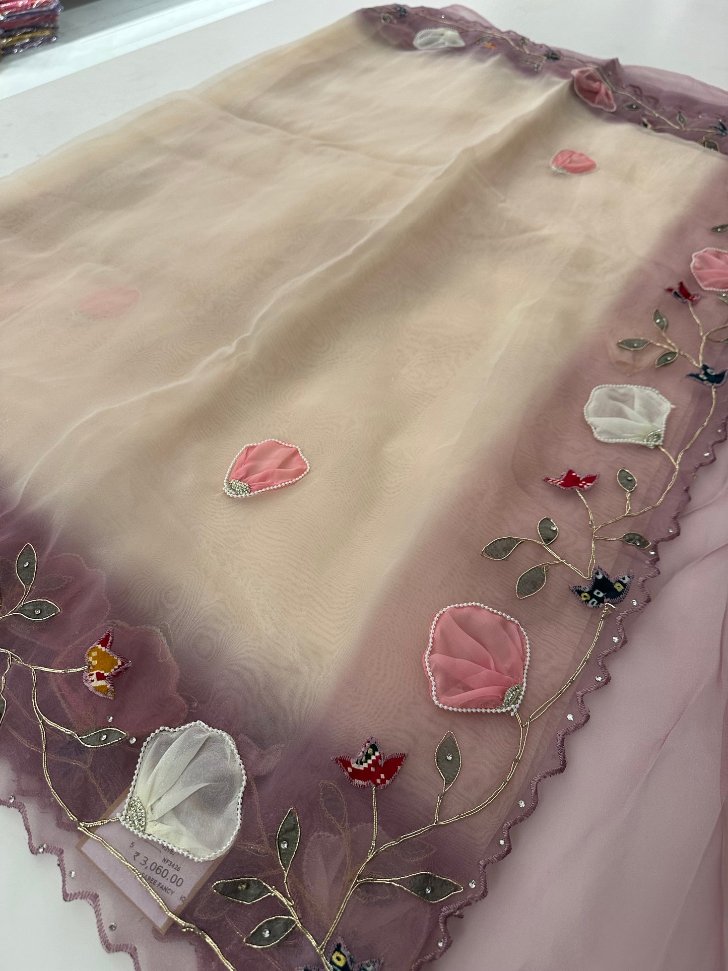 Faded Organza work Fancy appliqués -M24