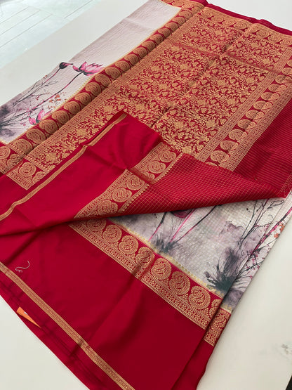 Digital printed crape fancy