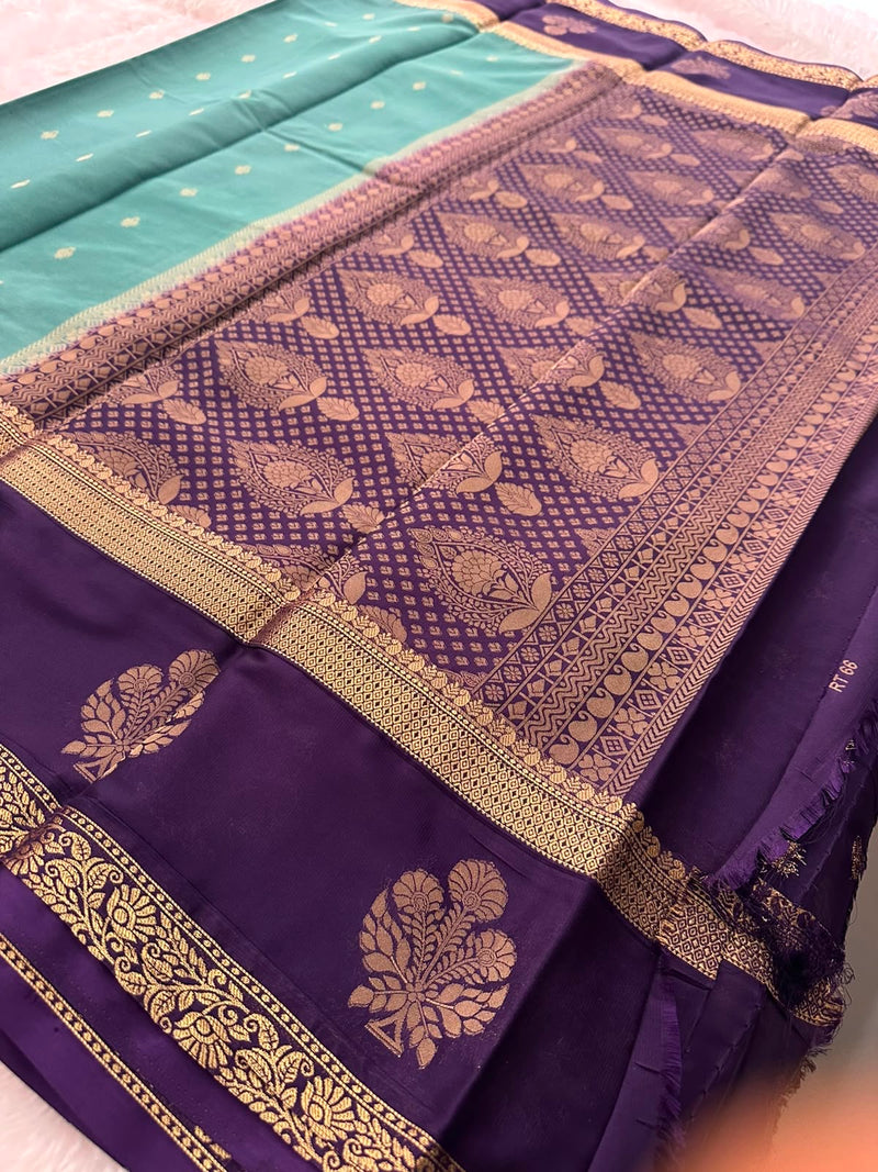 Semi Mysore Crape Silk saree-JU19
