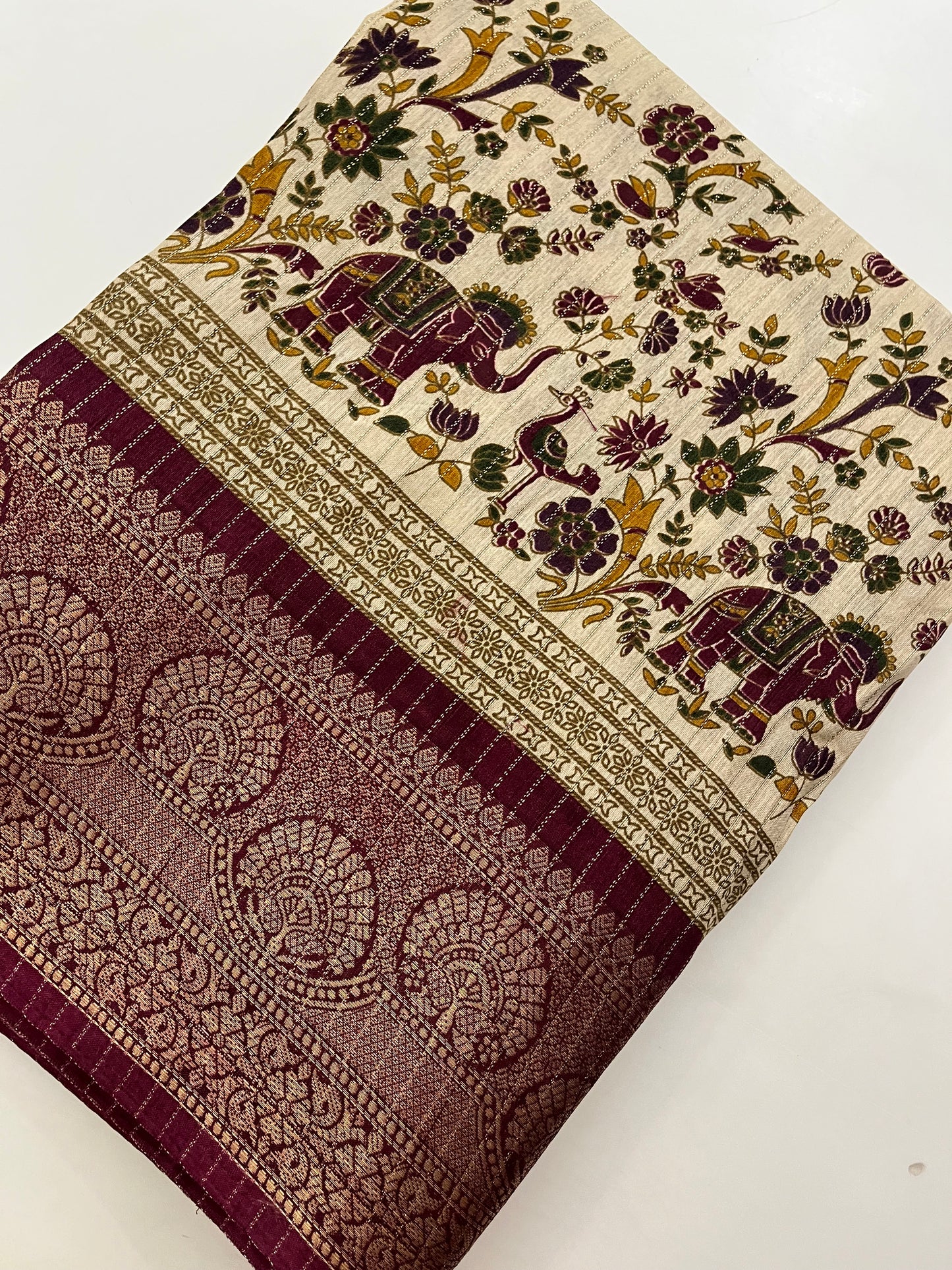 Tussar Zari Lines