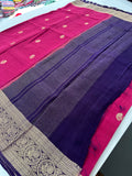 Tussar Fancy Saree in New Contrast Borders🌹- AU-17