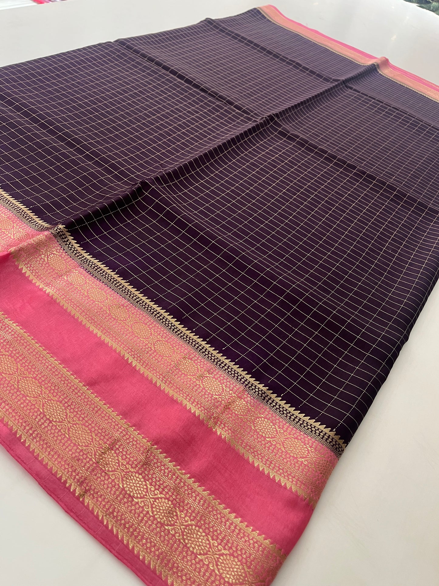 Banarsi Crape Viscose Checks -J26