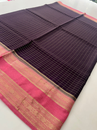 Banarsi Crape Viscose Checks -J26