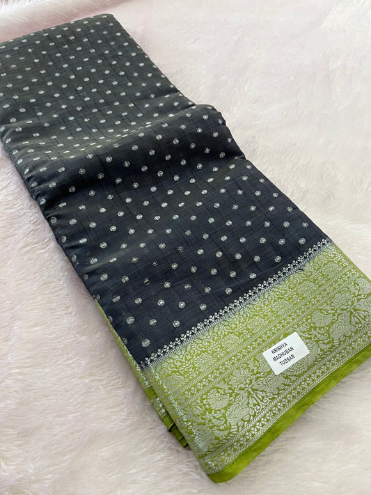 Madhubani silk contrast