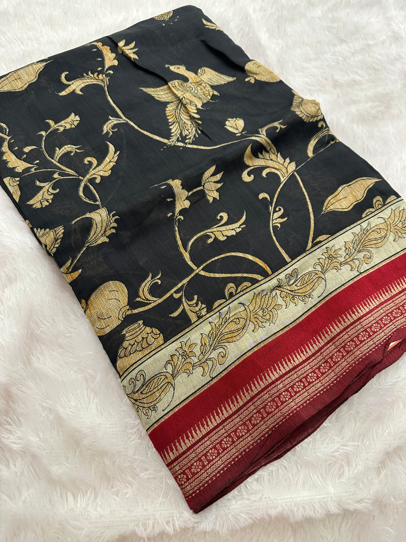 Kalamkari Crape Chiffon-A16